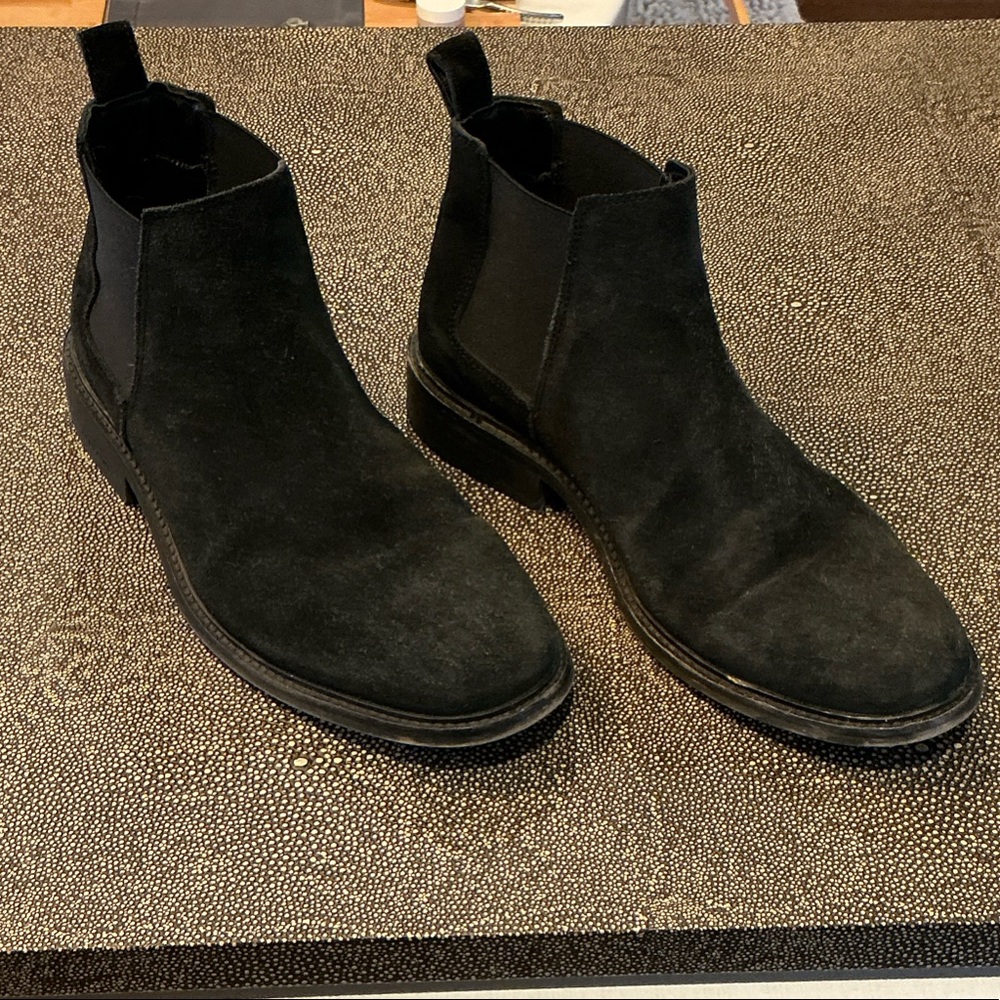 All Saints Men’s Creed Chelsea Boots in black suede